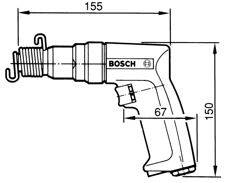 Pistol grip air hammer.