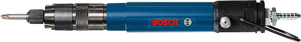 Bosch electric screwdriver with slim blue handle.