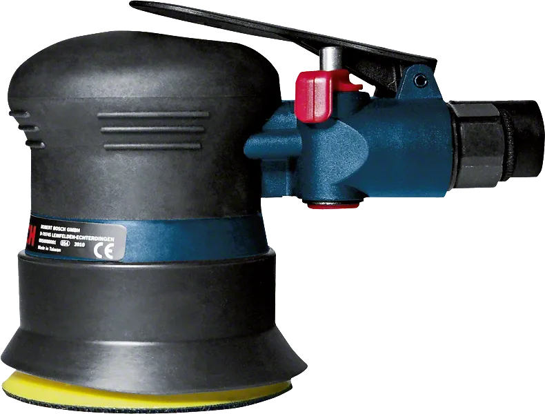 Bosch pneumatic random orbit sander with 80 mm diameter.