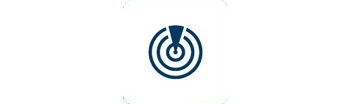 A blue Bosch Professional icon depicting a target symbol with concentric circles, set on a white background.