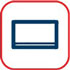 A blue Bosch Professional tool icon featuring a rectangular shape inside a red square border.