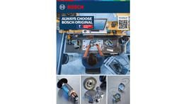 Bosch Professional tools on a workbench, including screws, a drill, and various accessories.