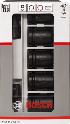 مجموعة مفاتيح ربط Bosch مكونة من 7 قطع بمقاسات 13-24 مم لمفكات الصدمات.