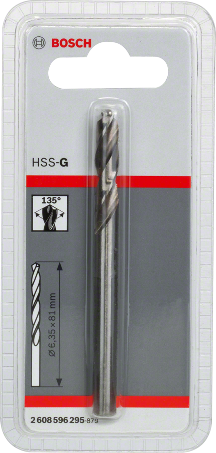 مثقاب تجريبي من نوع Bosch HSS-G بقطر 6.35 مم لحفر المعادن.