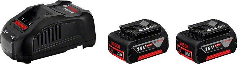 مجموعة بدء تشغيل البطارية والشاحن 18 فولت من Bosch .