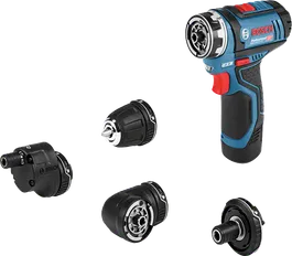 مجموعة المثقاب اللاسلكي Bosch GSR 12V-15 FC مع أربعة ملحقات.