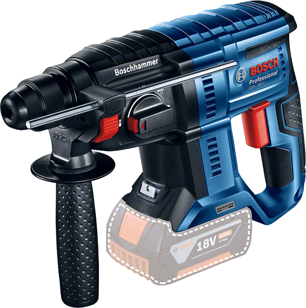 مطرقة دوارة لاسلكية من Bosch GBH 180-LI، بدون فرشاة.