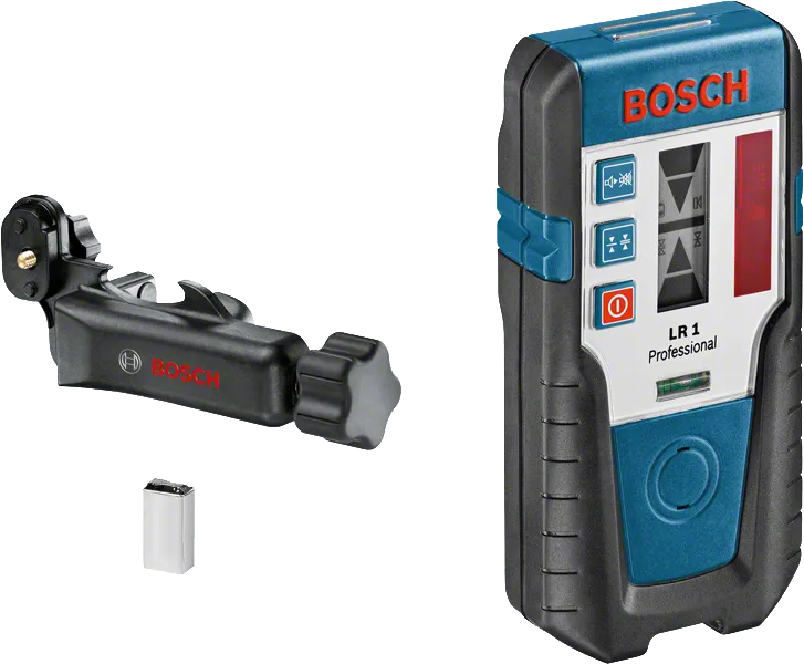 جهاز استقبال الليزر Bosch LR 1 مع المشبك والبطارية.