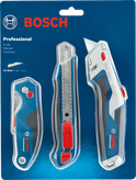 مجموعة سكاكين Bosch مكونة من 3 قطع، شفرات متعددة الاستخدامات وقابلة للفك.