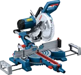 منشار ميتري Bosch GCM 254 D مع دليل زاوية قابل للتعديل.