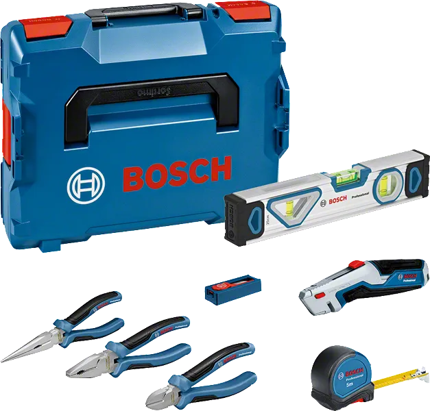 مجموعة أدوات يدوية من Bosch مكونة من 16 قطعة مع حقيبة تخزين.