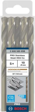 مجموعة مثقاب Bosch PRO من الفولاذ المقاوم للصدأ HSS-Co Twist مقاس 10 مم.
