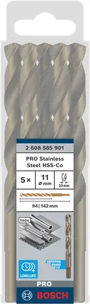مجموعة مثقاب Bosch PRO المصنوعة من الفولاذ المقاوم للصدأ HSS-Co مقاس 11 مم.