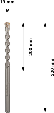 مثقاب المطرقة Bosch PRO SDS max-7 مقاس 19 مم 200 × 320 مم.