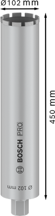 قاطعة النواة Bosch PRO الرطبة 102 × 450 مم للحفر.