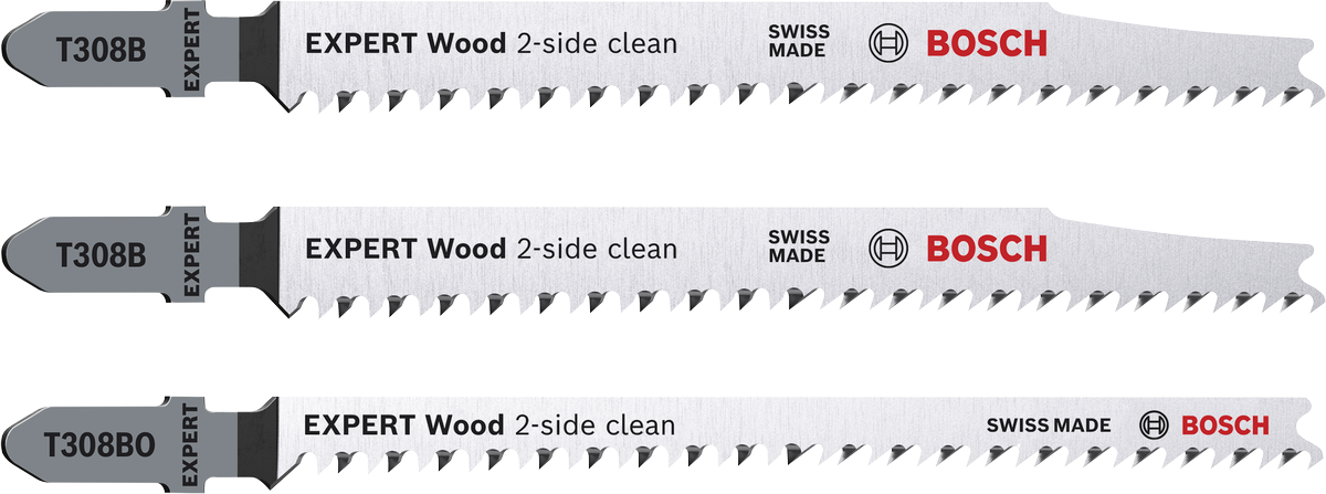 مجموعة شفرات المنشار الكهربائي Bosch EXPERT Wood لتنظيف الجانبين، 3 قطع.