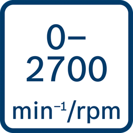 No load speed 0 - 2700 min-1/rpm 