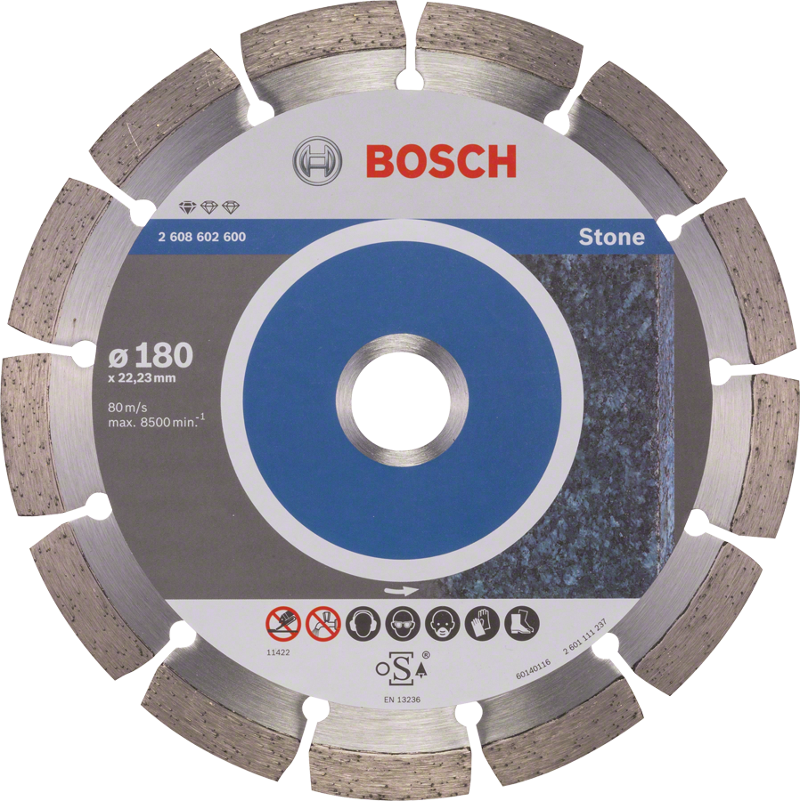 Bosch Standard for Stone diamond cutting disc 180mm.