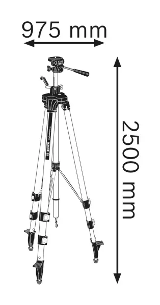 Tripod height range.