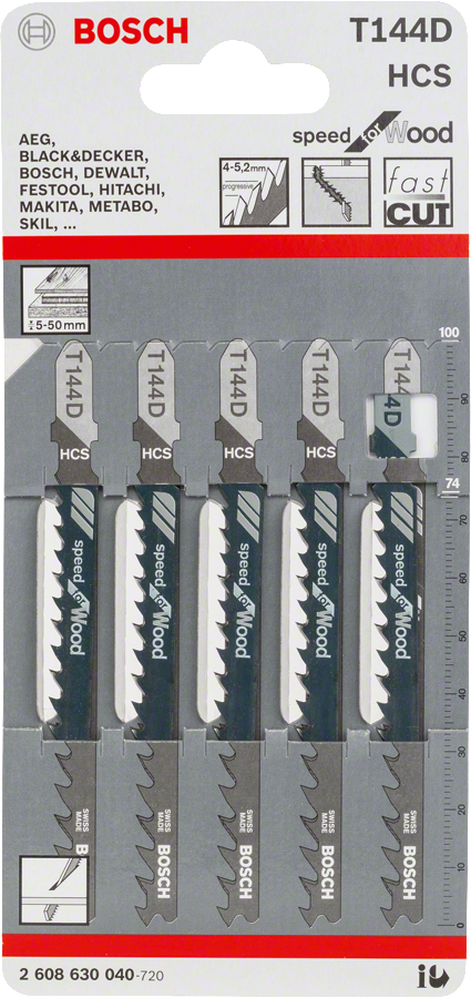 Bosch jigsaw blades T 144 D fast cut for wood.