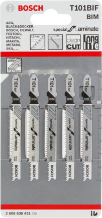 Bosch 3 piezas conjunto de hoja de Jigsaw t 101 Bif; T 101 AOF 2608636429