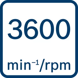 No load speed 3600 min-1/rpm 