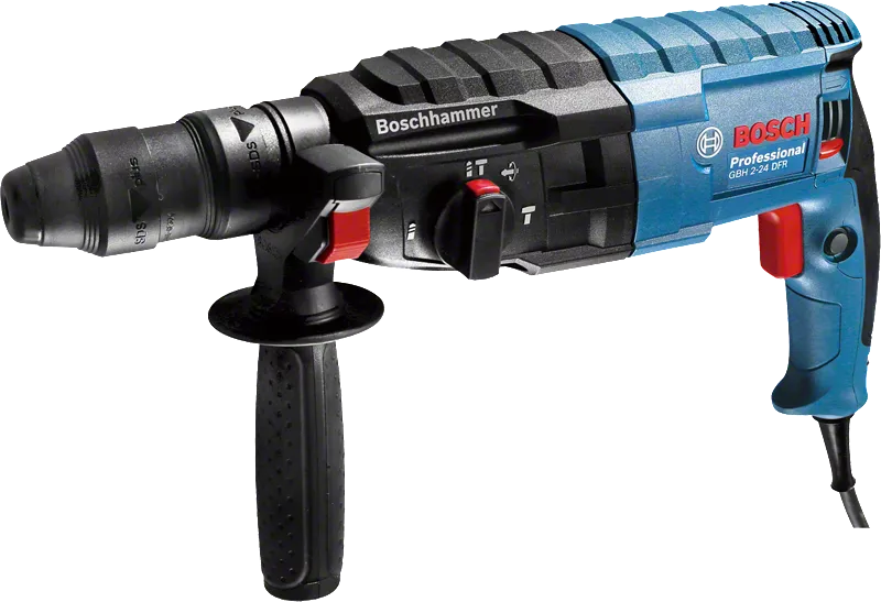 Bosch GBH 2-24 DFR rotary hammer drill with side handle.