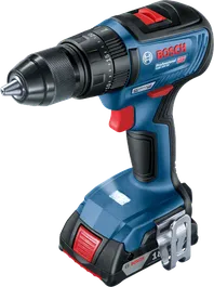 Bosch GSB 18V-50 cordless drill with 2.0Ah battery.