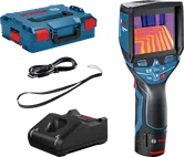 Bosch GTC 400 C thermal camera with accessories.