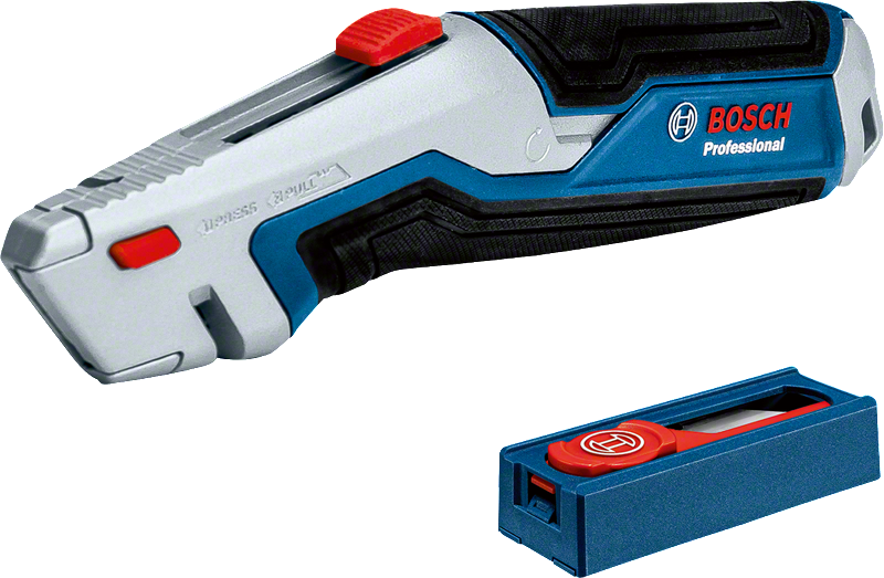 Bosch utility knife set with replaceable blade system.