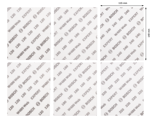 Bosch EXPERT W480 Web 1/4 hand sanding sheet set 6 pcs.