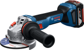 Bosch GWS 18V-11 cordless angle grinder with side handle.