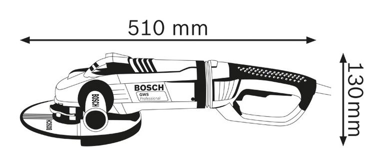 Angle grinder dimensions.