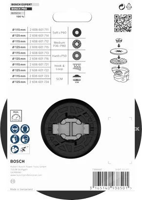 Bosch PRO Backing Pad Soft 125 mm X-Lock.