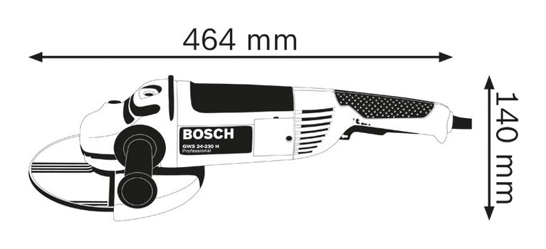 Angle grinder dimensions.