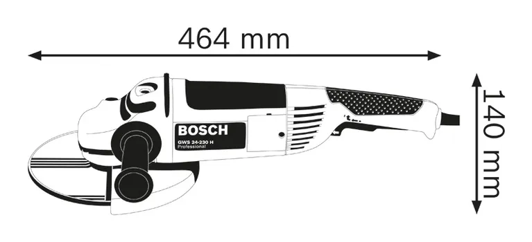Angle grinder dimensions.