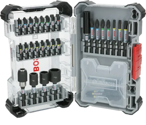 Bosch PRO Impact Screwdriver Bit Set 33 pcs with color coding.
