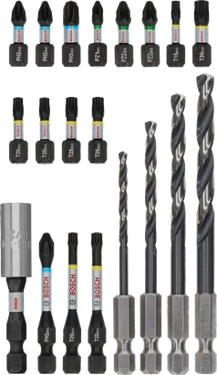 Bosch PRO Impact Metal Set 20 pcs for drilling and driving.