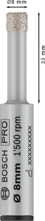Bosch PRO Ceramic dry Drill Bit 8mm for precise tile drilling.