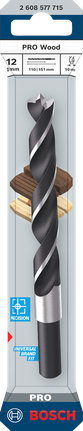 Bosch PRO Wood 12 mm brad point drill bit.