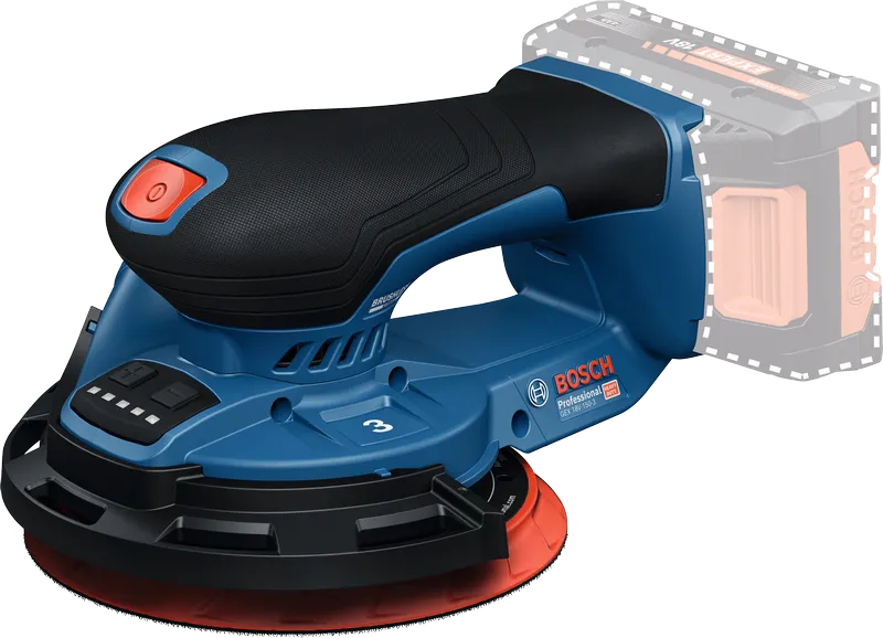 Bosch GEX 18V-150-3 cordless random orbit sander.