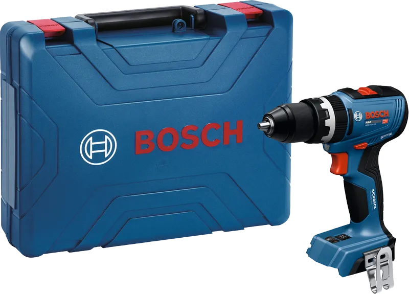 Bosch GSB 18V-65 cordless drill with carrying case.