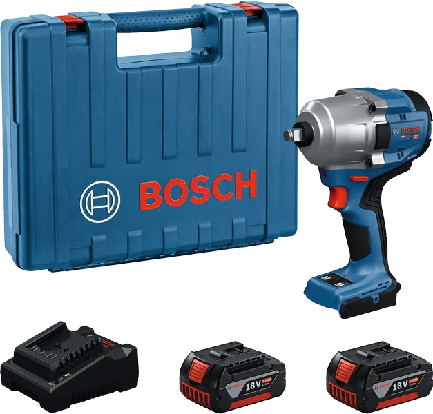 Bosch GDS 18V-780 cordless impact wrench set.