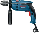 Bosch GSB 1600 RE impact drill with side handle.