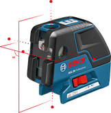 Livella laser combinata Bosch GCL 25 con linee rosse.