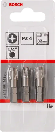 Punte per cacciavite extra dure Bosch PZ4 da 32 mm.