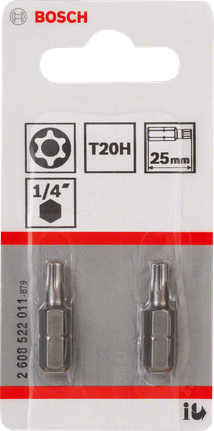 Set di inserti per cacciavite Bosch T20H da 25 mm.