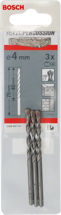 Set di punte da trapano Bosch CYL-3 da 4 mm per calcestruzzo e muratura.