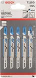 Set di lame per seghetto alternativo Bosch T 118 G per il taglio dei metalli.