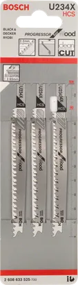Lame per seghetto alternativo Bosch U 234 X per tagli netti del legno.
